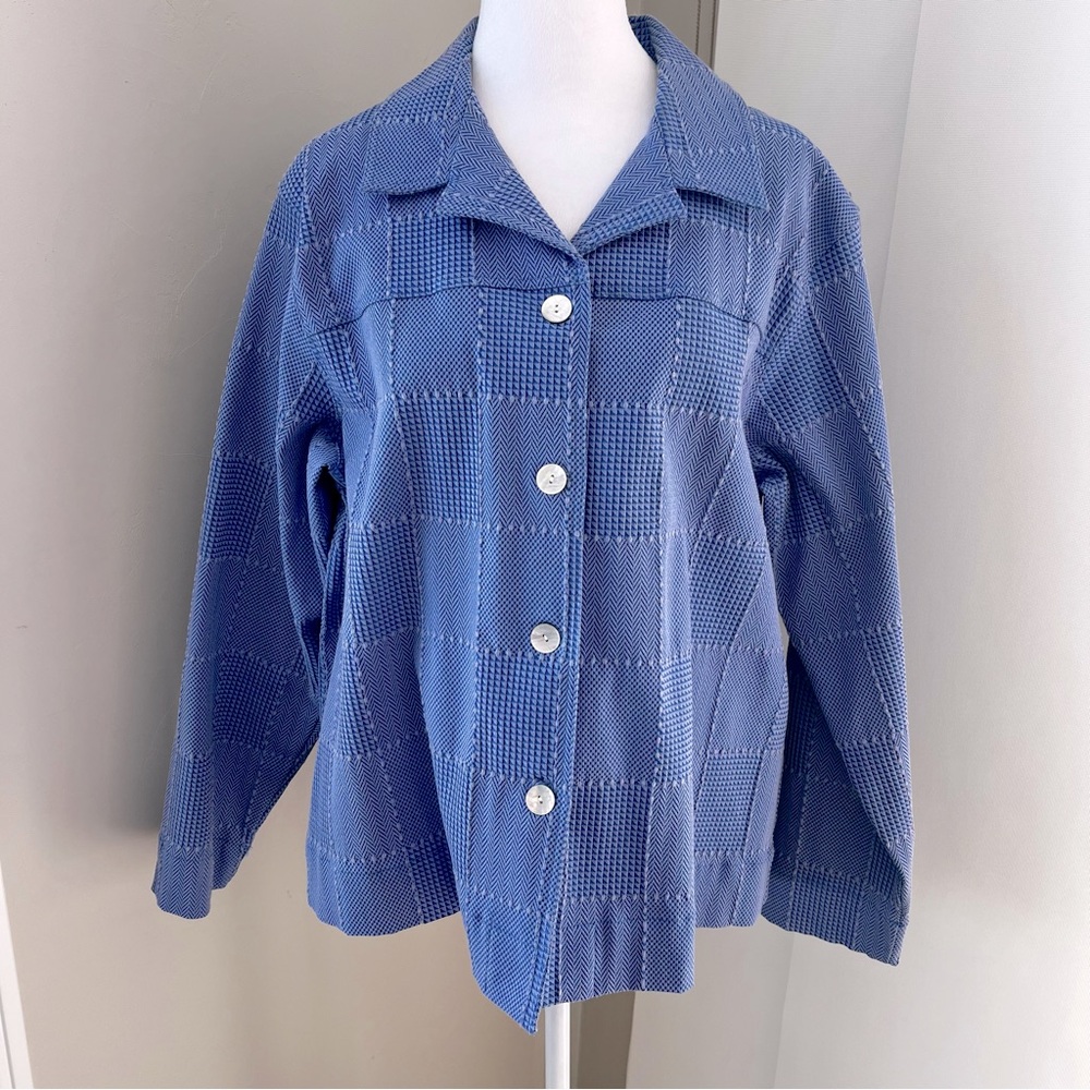 Coldwater creek texture printed button down blazer Size L